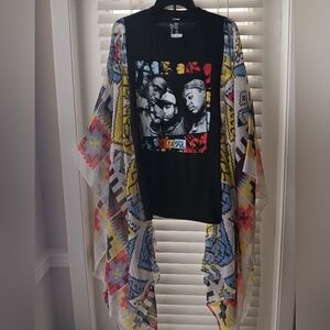 SOLD!!!!Upcycled Hip Hop Group De La Soul Tshirt/Poncho